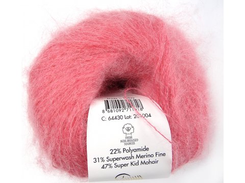 NEW SUPER KID MOHAIR włóczka Gazzal 30 RÓŻ ANGIELSKI cena za 25g 237m moher na szale estońskie