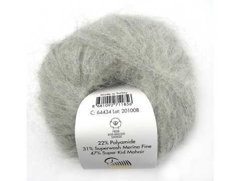 NEW SUPER KID MOHAIR włóczka Gazzal 34 SZARY cena za 25g 237m moher na szale estońskie