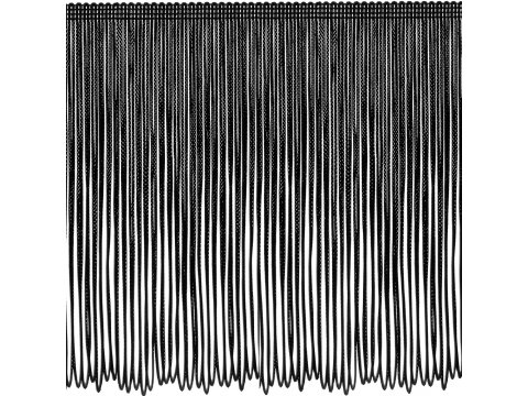 Frędzle 20cm wiskozowe CZARNE taneczne cena za 1m sklep pasmanteria Warszawa