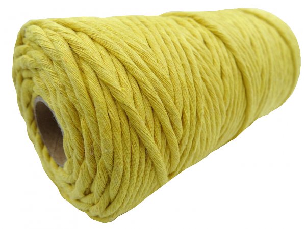 Sznurek bawełniany 3mm 32 YELLOW ŻÓŁTY 1PLY 100m  skręcany sklep ze sznurkami Warszaw