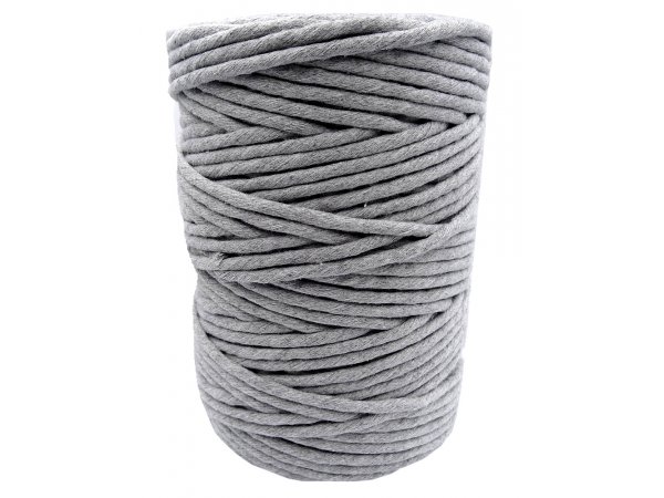 Sznurek 5mm 7 MEDIUM GREY SZARY 1PLY bawełniany 100m  skręcany sklep ze sznurkami Warszaw