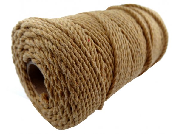 Sznurek bawełniany 3mm 3PLY 100m 33 GINGER ZŁOTY potrójnie skręcany sklep ze sznurkami Warszawa