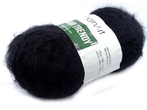 MOHAIR TRENDY 102 CZARNY włóczka YarnArt 100g 220m sklep z włóczkami goldpol