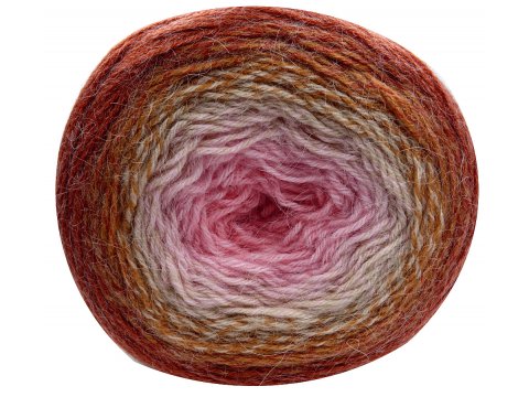 FLOWERS ALPACA 414 RUDY/MIODOWY/BEŻ/RÓŻ 20% Alpaki 80% akrylu YarnArt 250g 940m grubsza włóczka