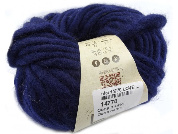 LOVE WOOL 121 GRANATOWY włóczka KATIA 100g 50m włóczki hiszpańskie wełna 100% czesankowa alpaka sklep z włóczkami Kati