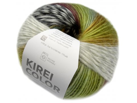 KIREI COLOR 304 ZIELY/BRĄZ włóczka 100% wełna 100g 160m włóczka cienka cieniowana melanż kolory ziem GOLD-POL