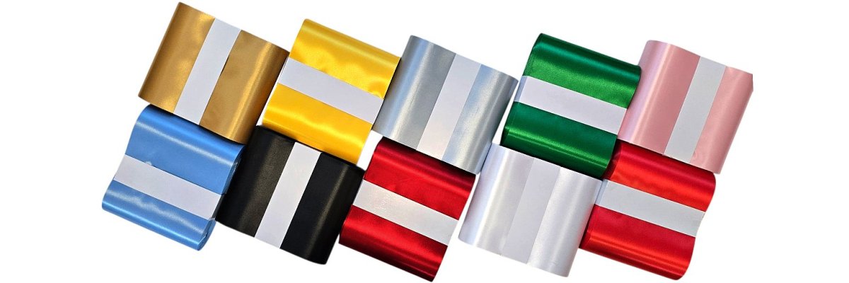 Szerokie wstążki na zdobienia kokardy dekoracje kościelne do kupienia od ręki Aleja Krakowska 159 Warszawa GOLD-POL