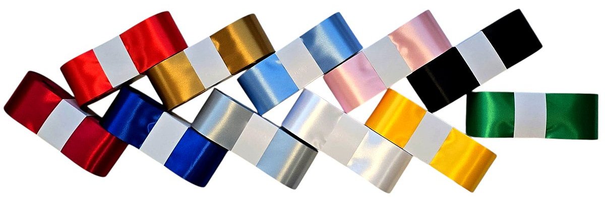 Tradycyjna wstążka 6cm na kokardy sztywna i sprężysta z ładnym połyskiem 10 kolorów polecamy ceny niższe niż na Allegro:)